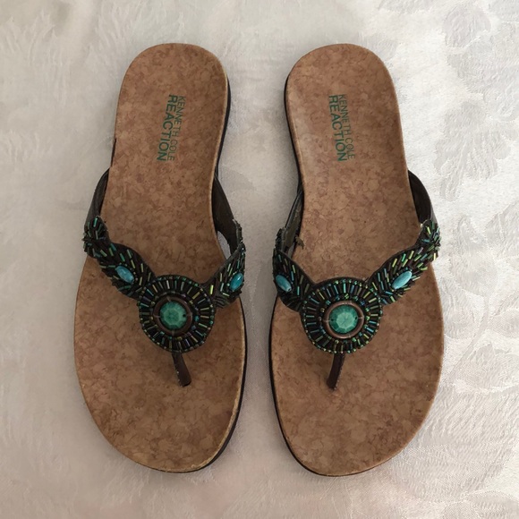 beaded flip flops